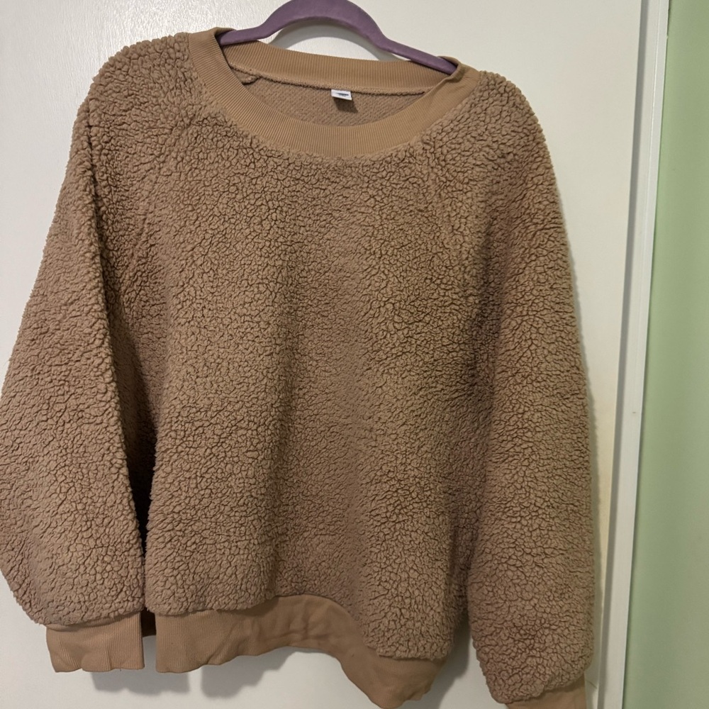 Old Navy Beige Sherpa Sweatshirt